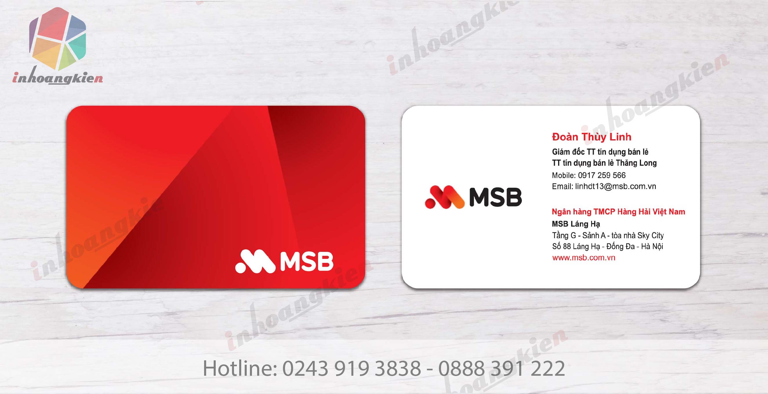 Card visit ngân hàng MSB